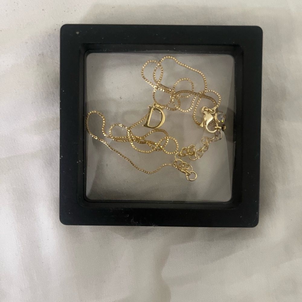 Foxgirl Gold D Initial Pendant Necklace